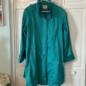 Vintage Misty River 1990s teal raincoat.  Size 10